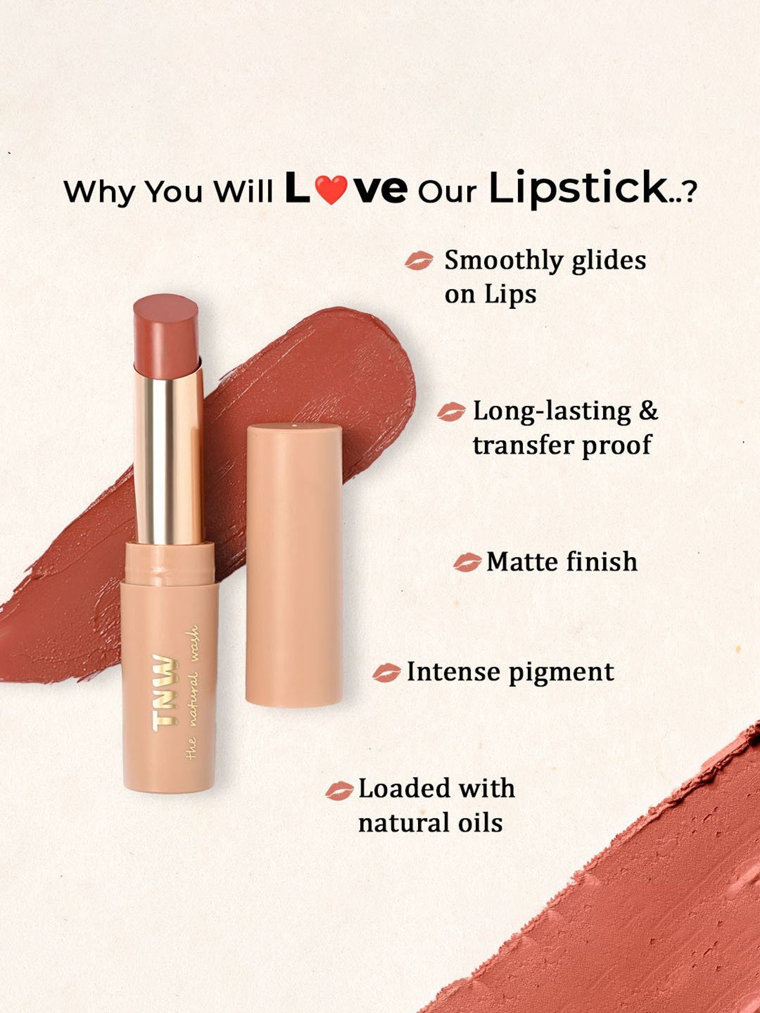 TNW-The Natural Wash Silky Matte Fusion Longstay Lip Color 03 Solar Rust - 3.5 gm