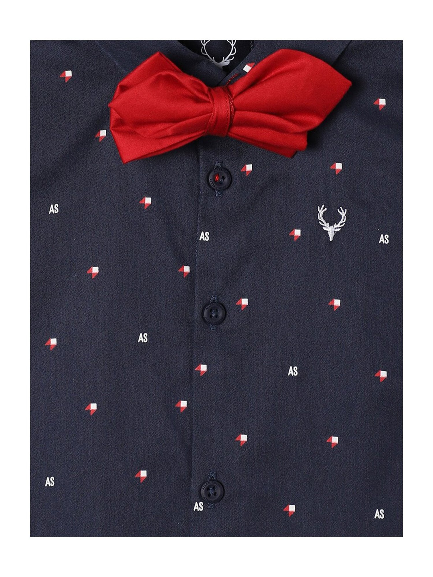 Allen Solly Junior Navy Printed Full Sleeves Shirt