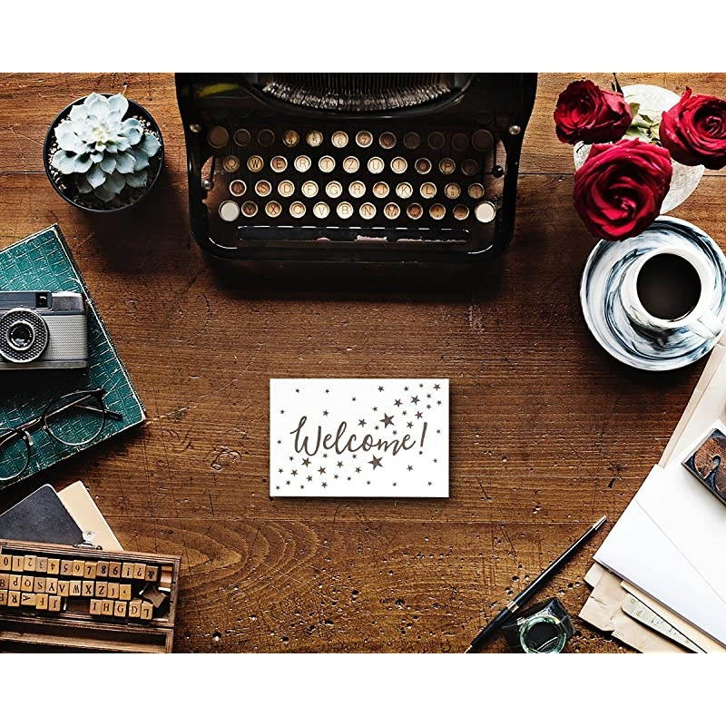 Assorted Pack Welcome Note Cards Bulk Box Set Blank on The Inside 6 Colorful Star Pattern Designs Includes Greeting Cards and Envelopes 4 x 6 Inches