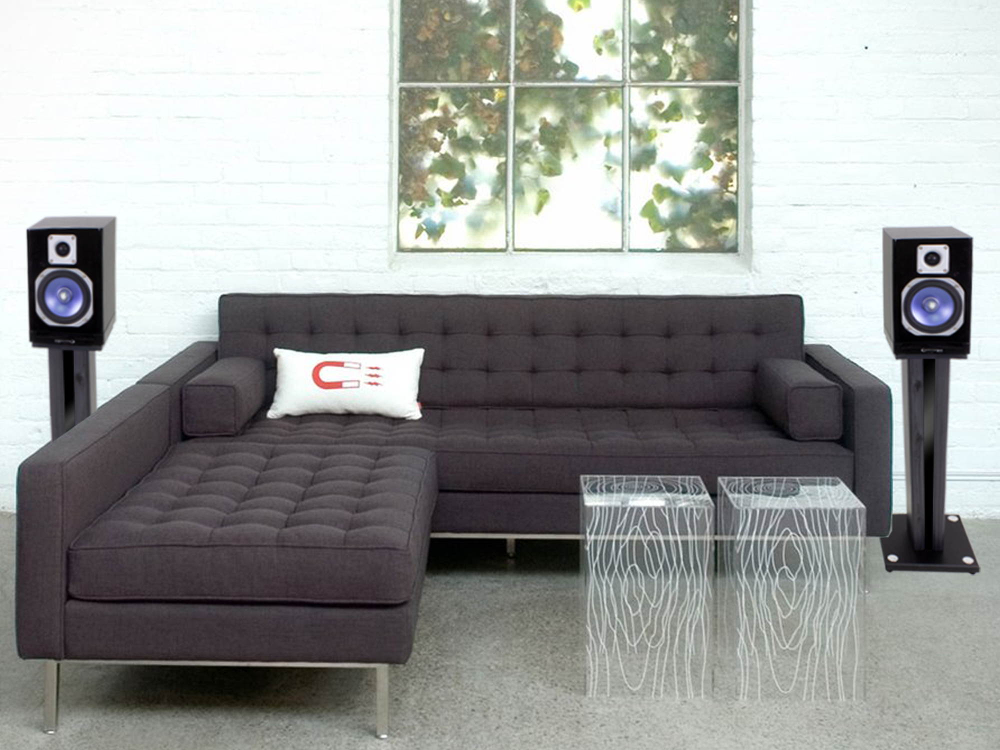 2 Technical Pro MB5000STAND Studio Monitor Bookshelf Home Theater Speaker Stands