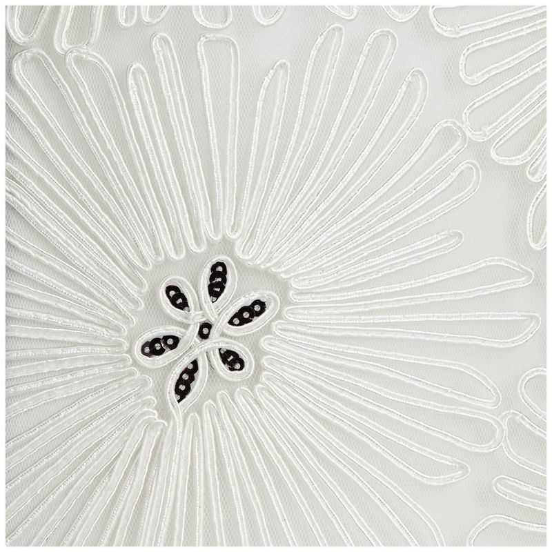 Springcrest Marion White Floral Lace Medium Drum Lamp Shade 12" Top x 13" Bottom x 10" High (Spider) Replacement with Harp and Finial