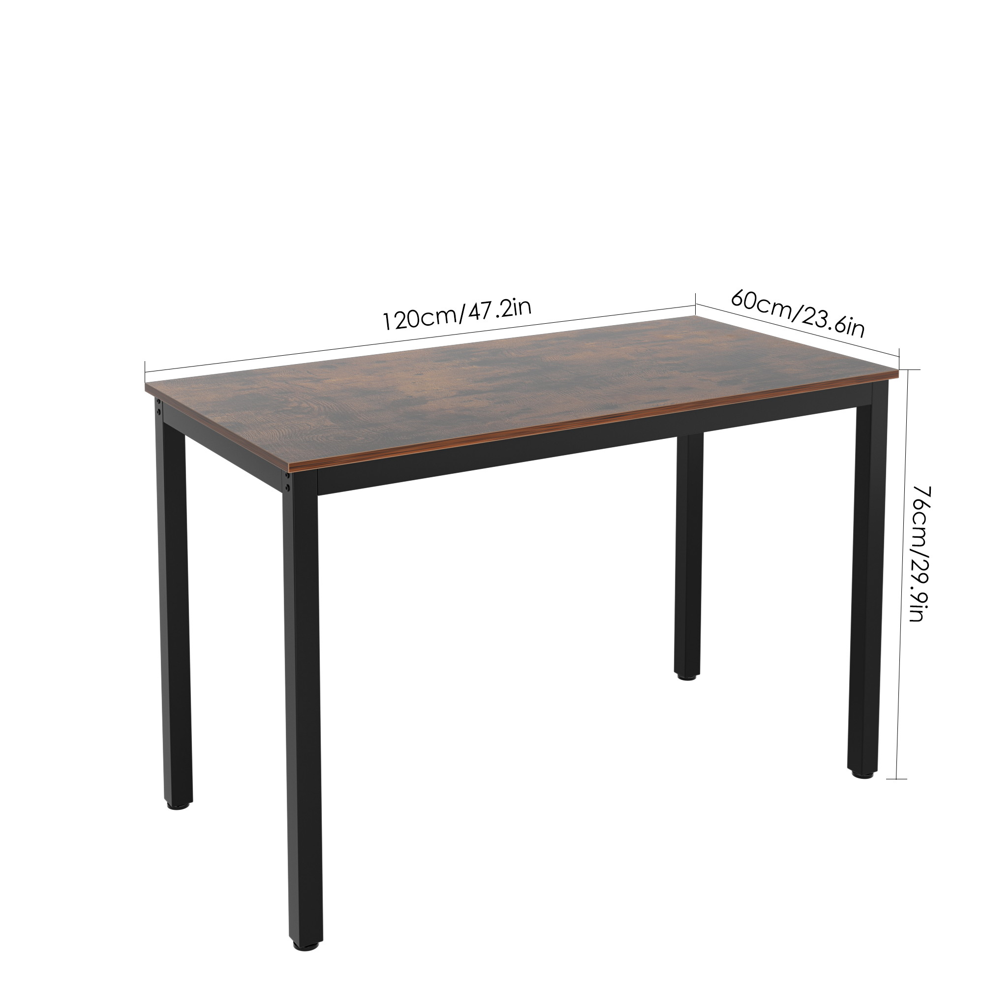 Computer Desk Home Office Desk Gaming Desk Large Corner Writing Black Student Art Modren Sturdy Simple Style PC Wood and Metal Desk Workstation for Small Space,Vintage