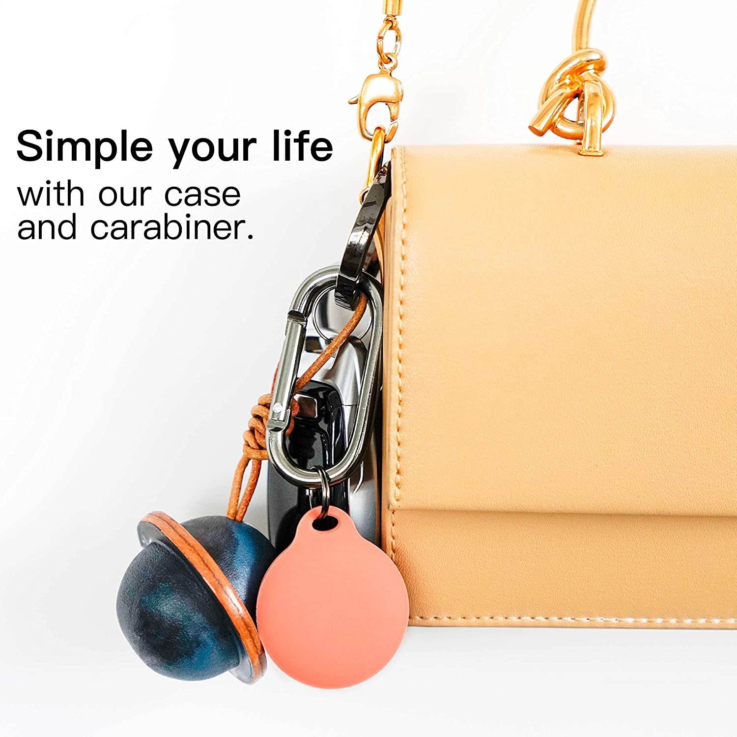 DamonLight 4-Pack Case for AirTag with Keychain, Anti-Scratch Protective Holder Compatible with Airtags Case Wallet Air Tag Ker Ring