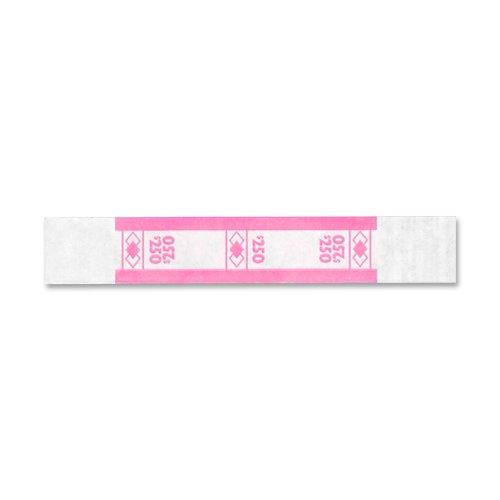 PM Company 55029 Securit $250.00 Denomination White Kraft Currency Bands with Quick Stick Adhesive, Cerise, 1000 Band