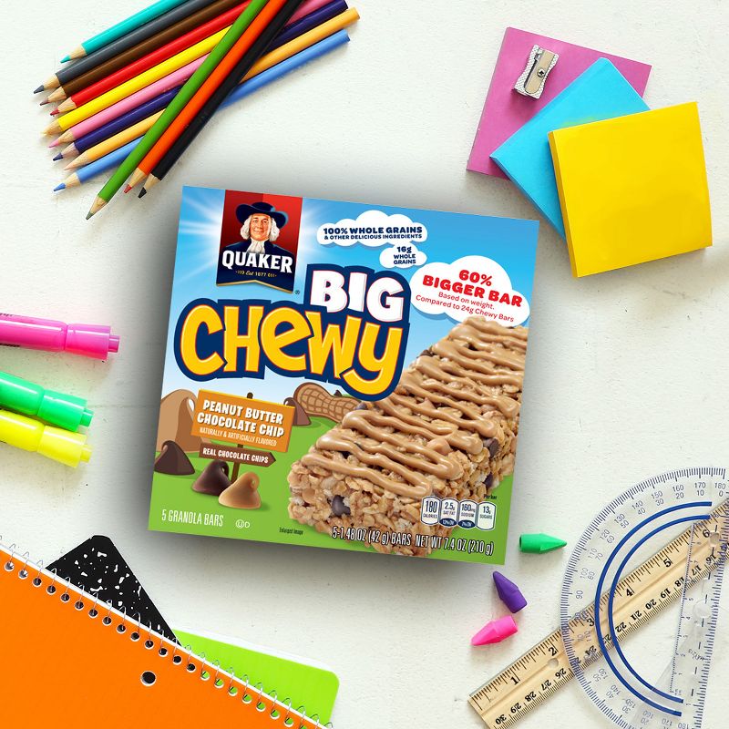 Quaker Big Chewy Peanut Butter Chocolate Chip Granola Bars - 5ct
