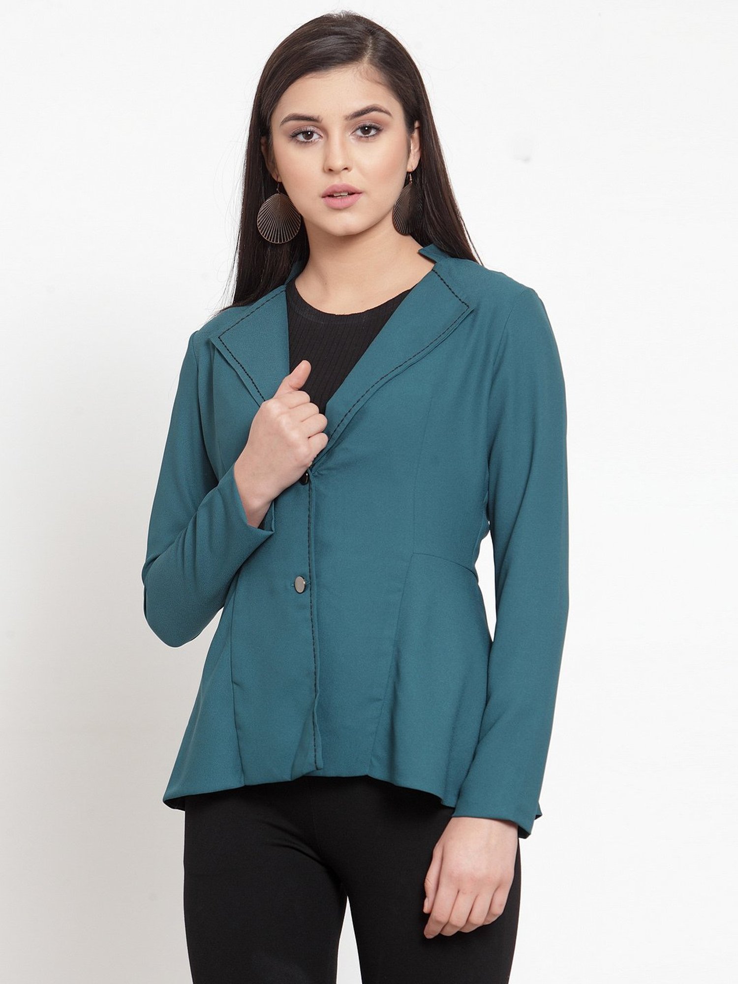 KASSUALLY Teal Relaxed Fit Blazer