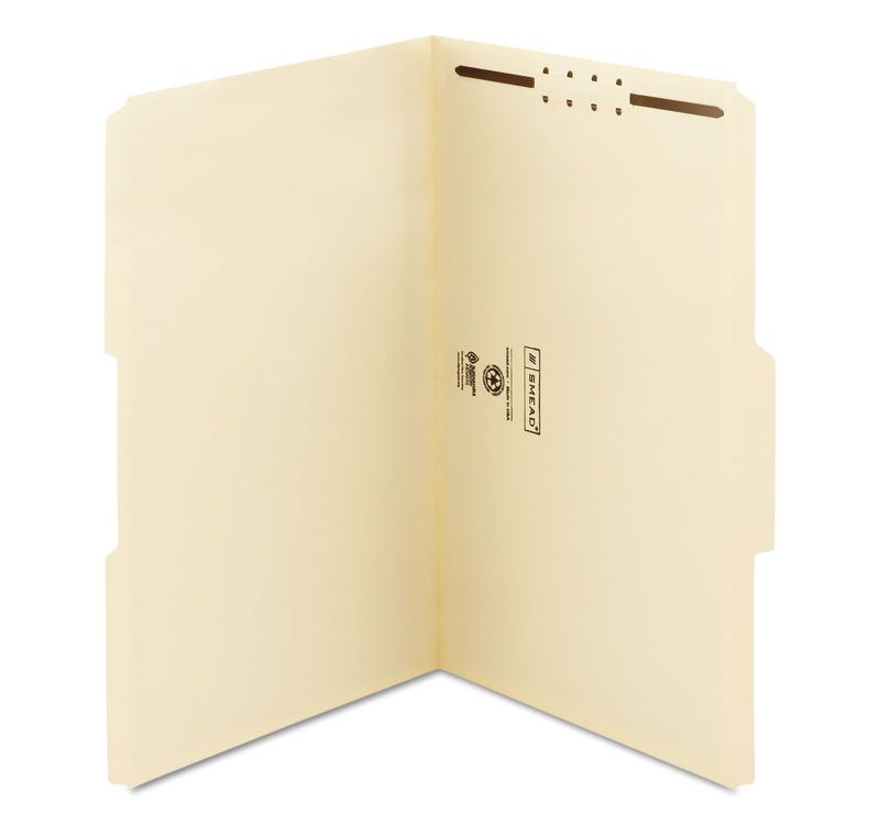 Smead Folders One Fastener 1/3 Cut Assorted Top Tab Legal Manila 50/Box 19534