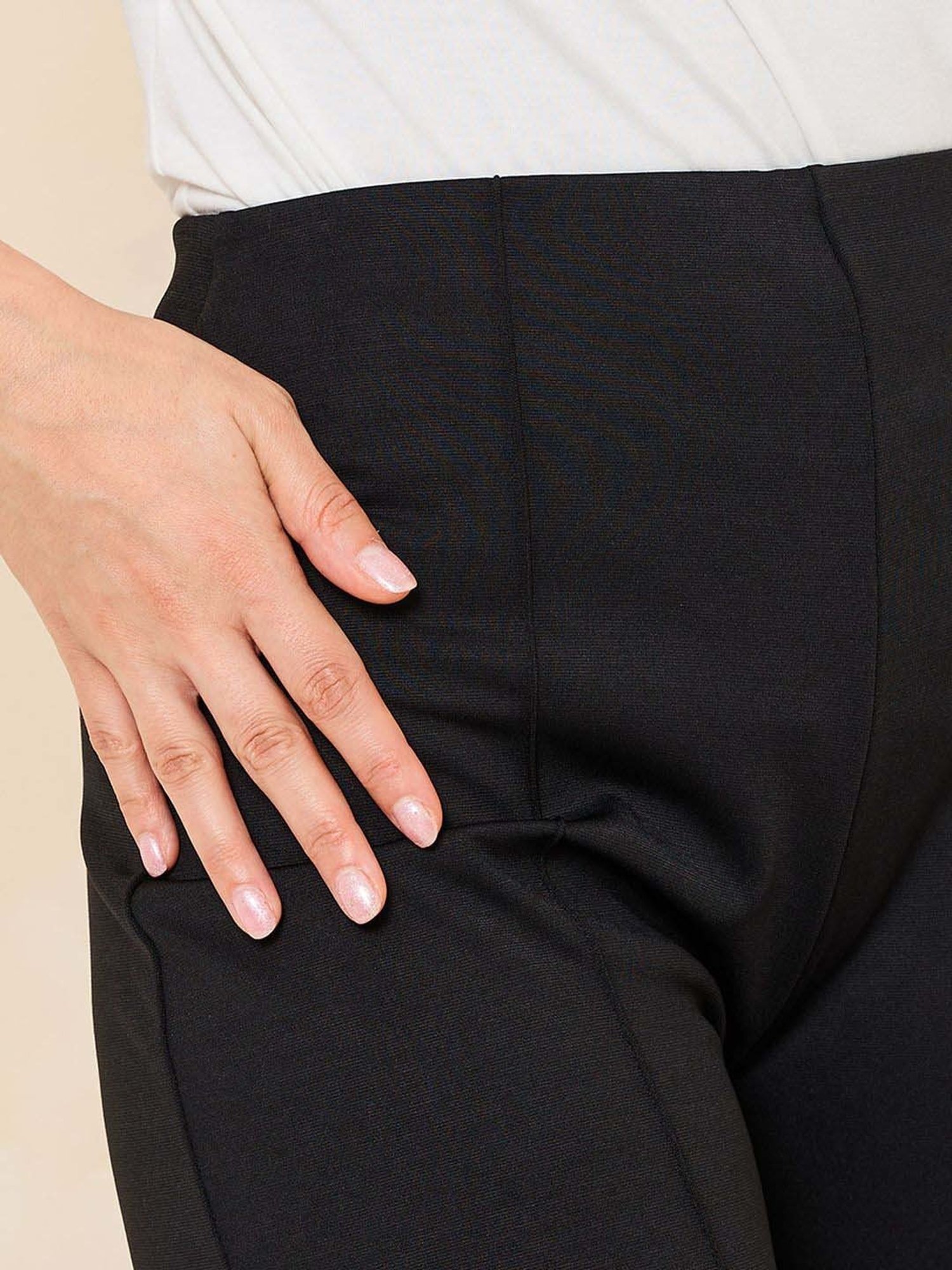 KENDALL + KYLIE Black Mid Rise Bootcut Pants