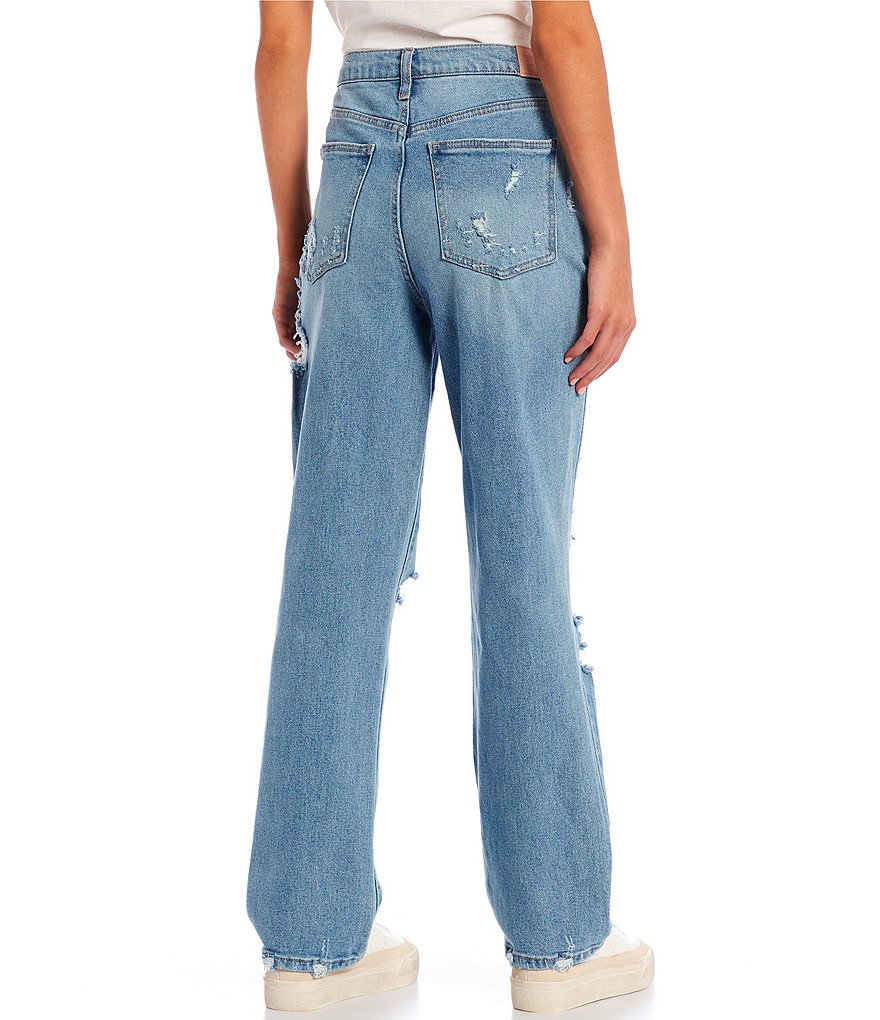 Celebrity Pink Shadow Knee Mid Rise Straight Jeans