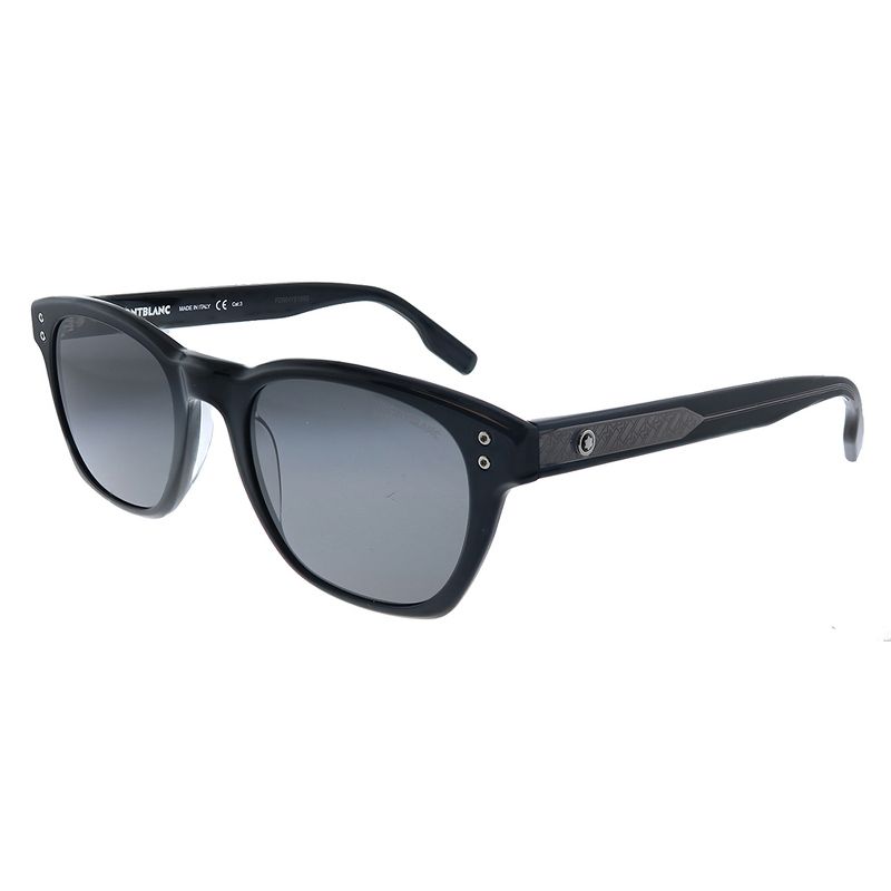 Montblanc MB 122S 001 Unisex Rectangle Sunglasses Black 51mm
