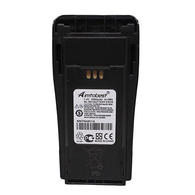 NNTN4851 2000mAh Ni-MH Battery Compatible for Motorola Radio PR400 EP450 CP200 CP040 CP140 CP150 CP340 CP360 NNTN4496 NNTN4497 NTN4497CR