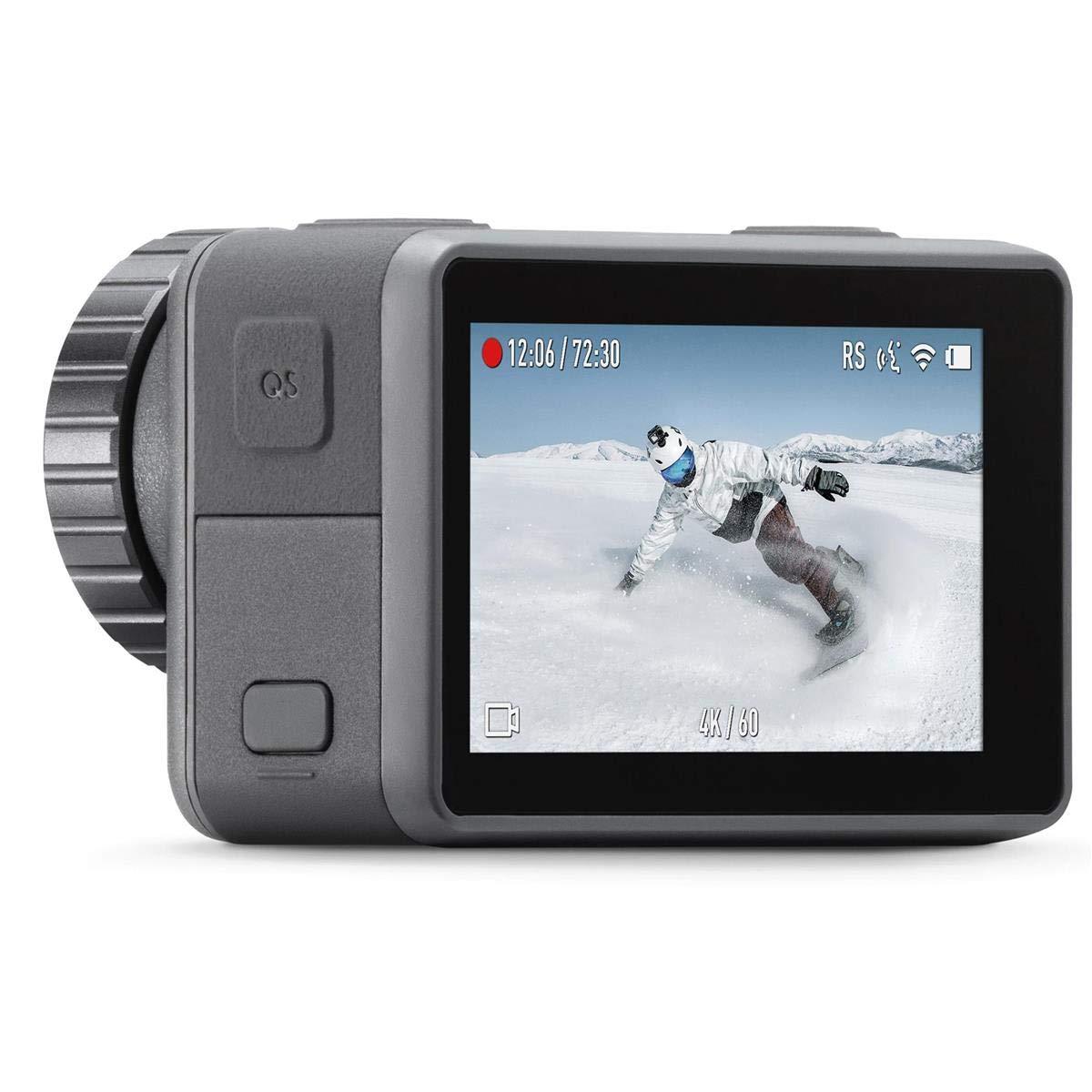 DJI OSMO Action Cam Digital Camera with 2 Displays, 11M Waterproof 4K HDR-Video 12MP, Black | Bundle Kit with Froggi Extreme Sport Action Camera Accessory Set + 32GB microSD Card