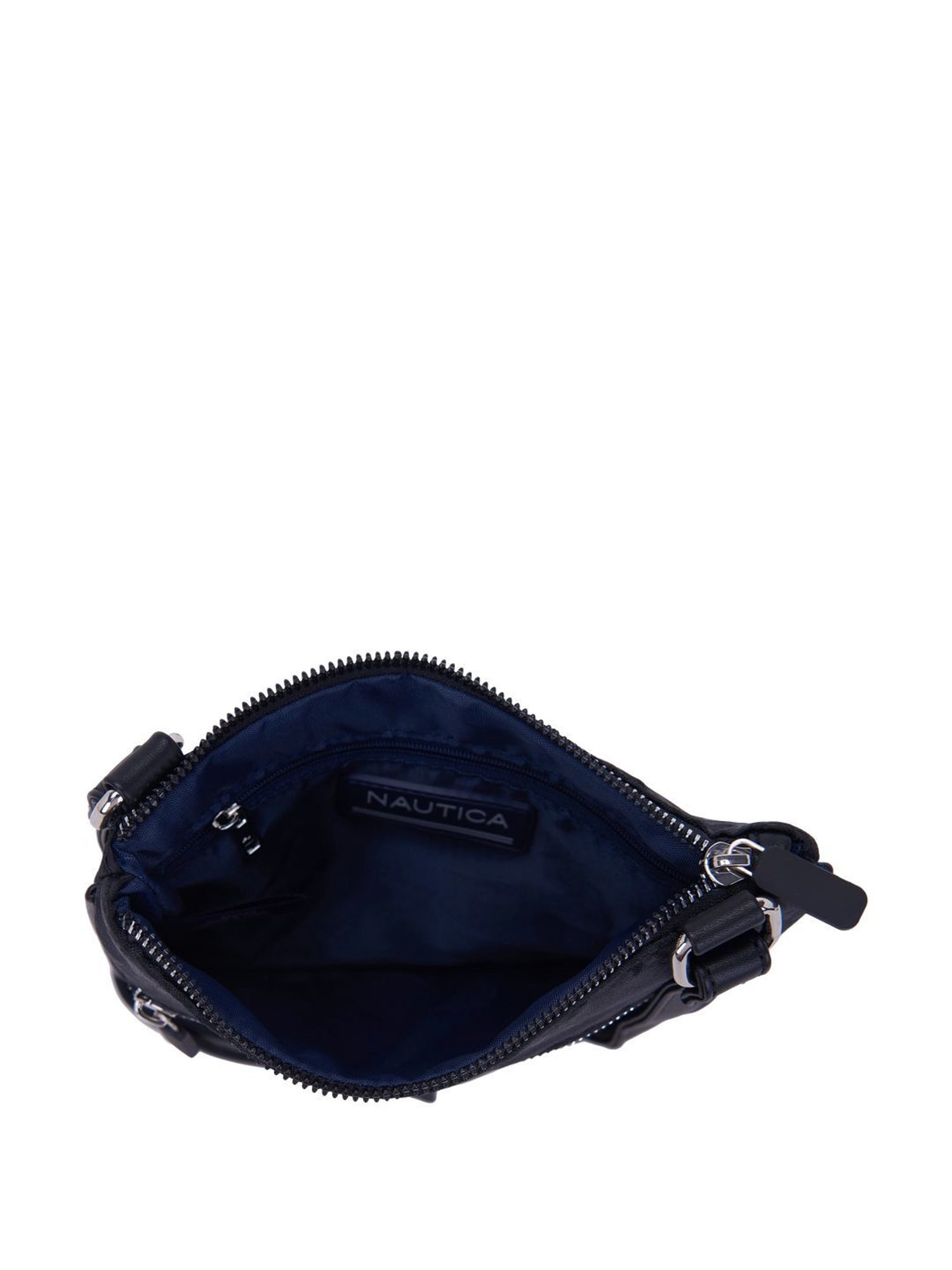 Nautica Black Striped Medium Sling Handbag