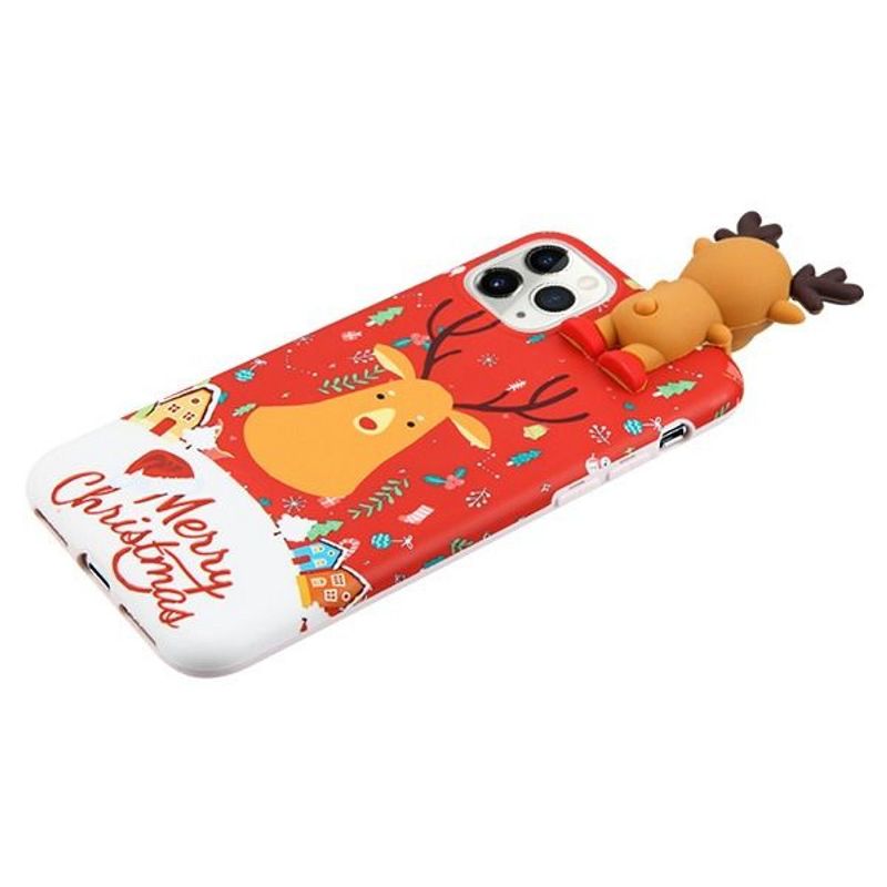 AIRIUM Christmas Deer Rubber Cover Case For Apple iPhone 11 Pro Max, Orange
