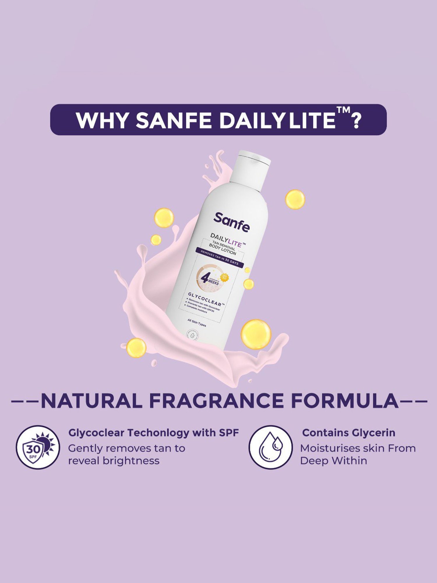 Sanfe Dailylite Tan Removal Body Lotion with SPF 30 - 200 ml