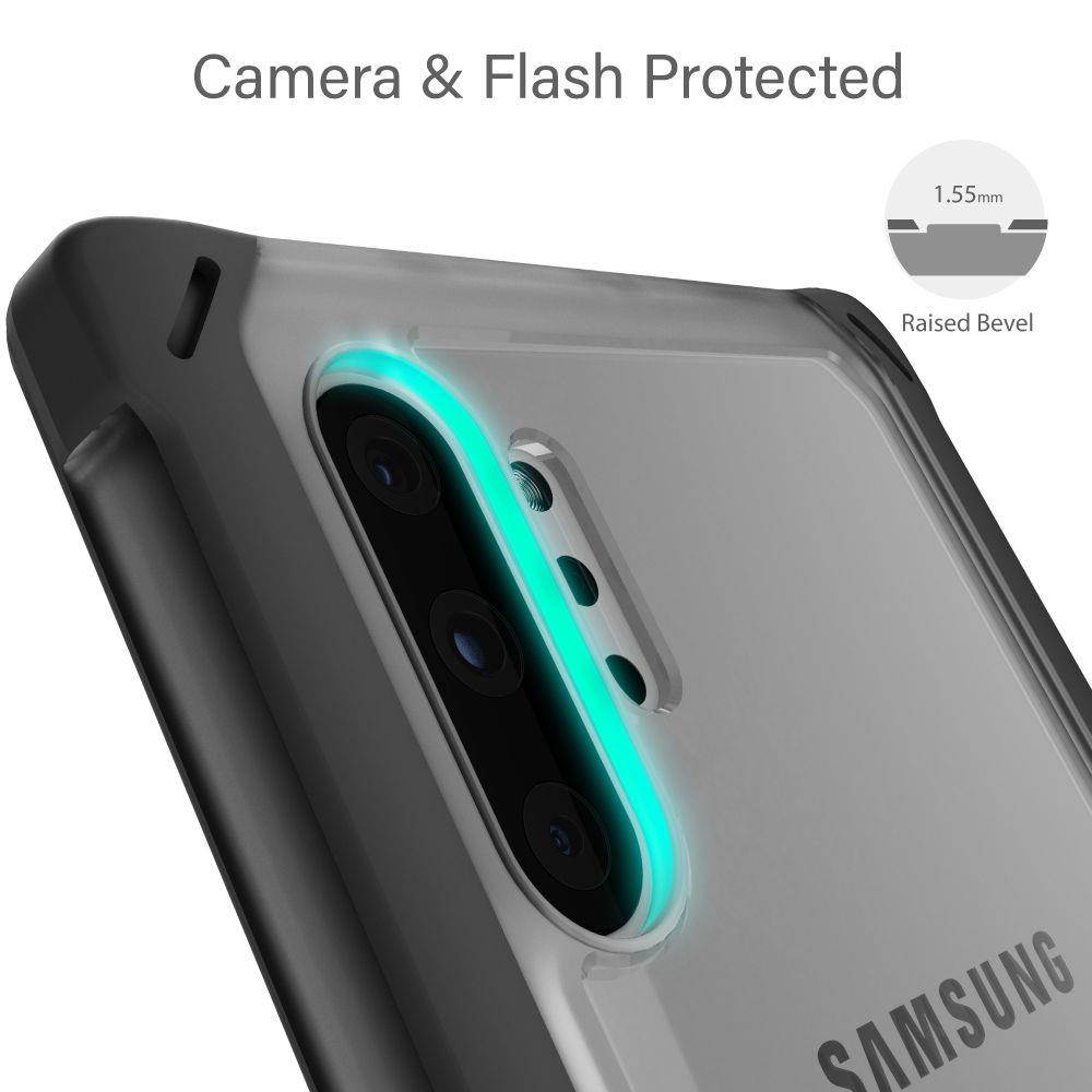 Ghostek Cloak Designed for Samsung Note 10 Case Clear Tough Bumper Protector Cover Luxury Design Supports Wireless Battery Charging Raised Bezel for Extra Screen Protection 2019 Note10 - (Blue/Gold)