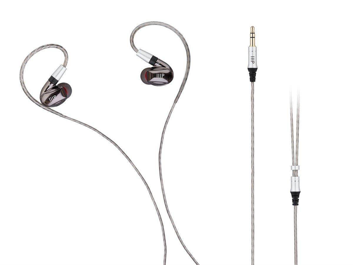 Monoprice MP80 Aluminum In-Ear Earphone, Balanced Armature Driver And Dynamic Driver With Three Tuning Nozzles