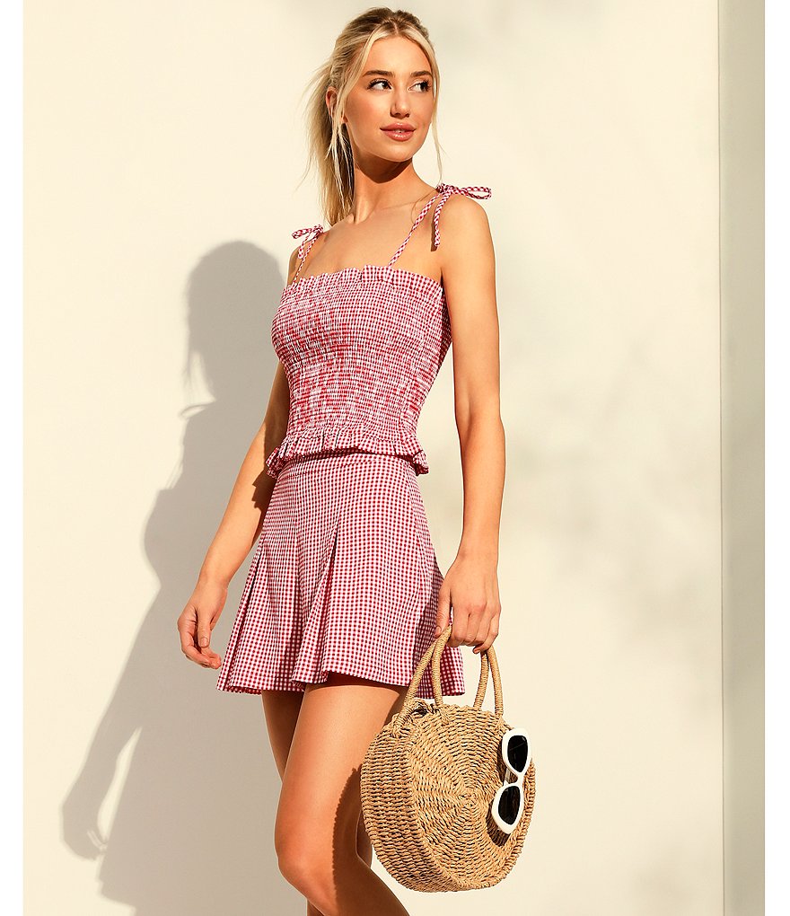 WAYF Double Ruffle V-Neck Peplum Top