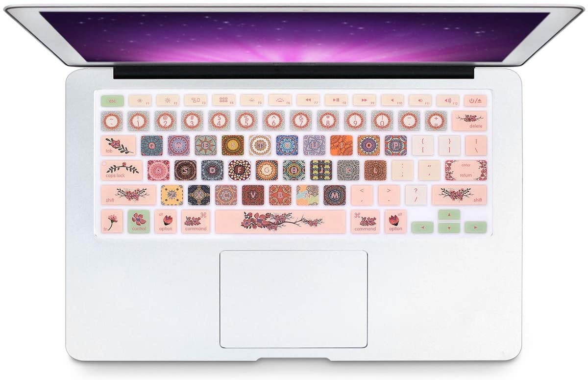HRH Silicone Keyboard Cover Skin for MacBook Air 13,MacBook Pro 13/15/17 (with or w/Out Retina Display, 2015 or Older Version)&Older iMac USA Layout,Classical National Pattern