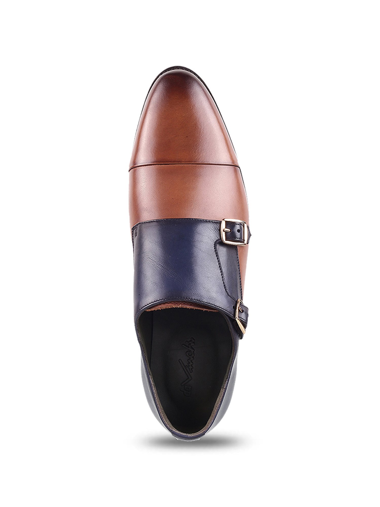 Da Vinchi by Metro Men's Tan & Blue Monk Shoes