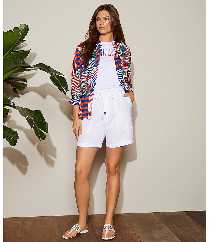 Lauren Ralph Lauren Audrie Leather Logo Thong Sandals