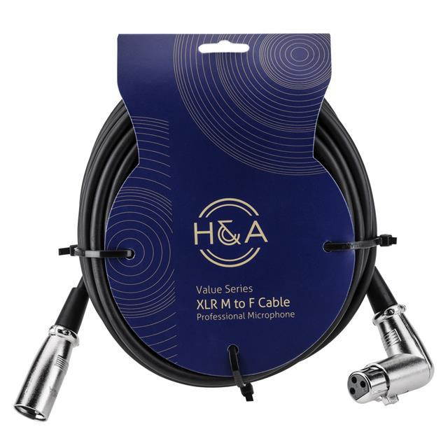 H&A Value Series XLR M to F Professional Microphone Cable - 25' RA #V-XMF-25-RA