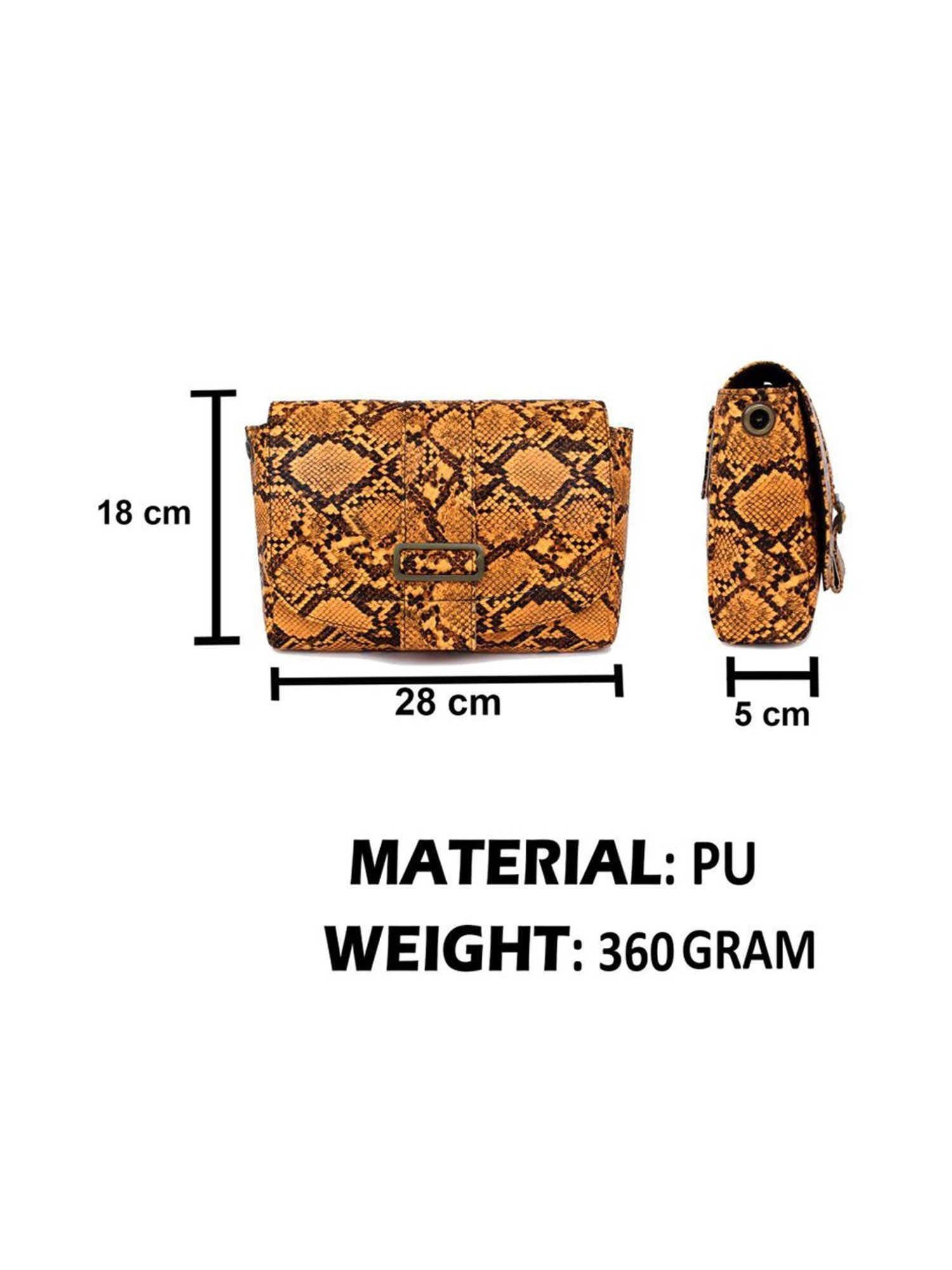 Spice Art Orange & Black Textured Waist Pouch