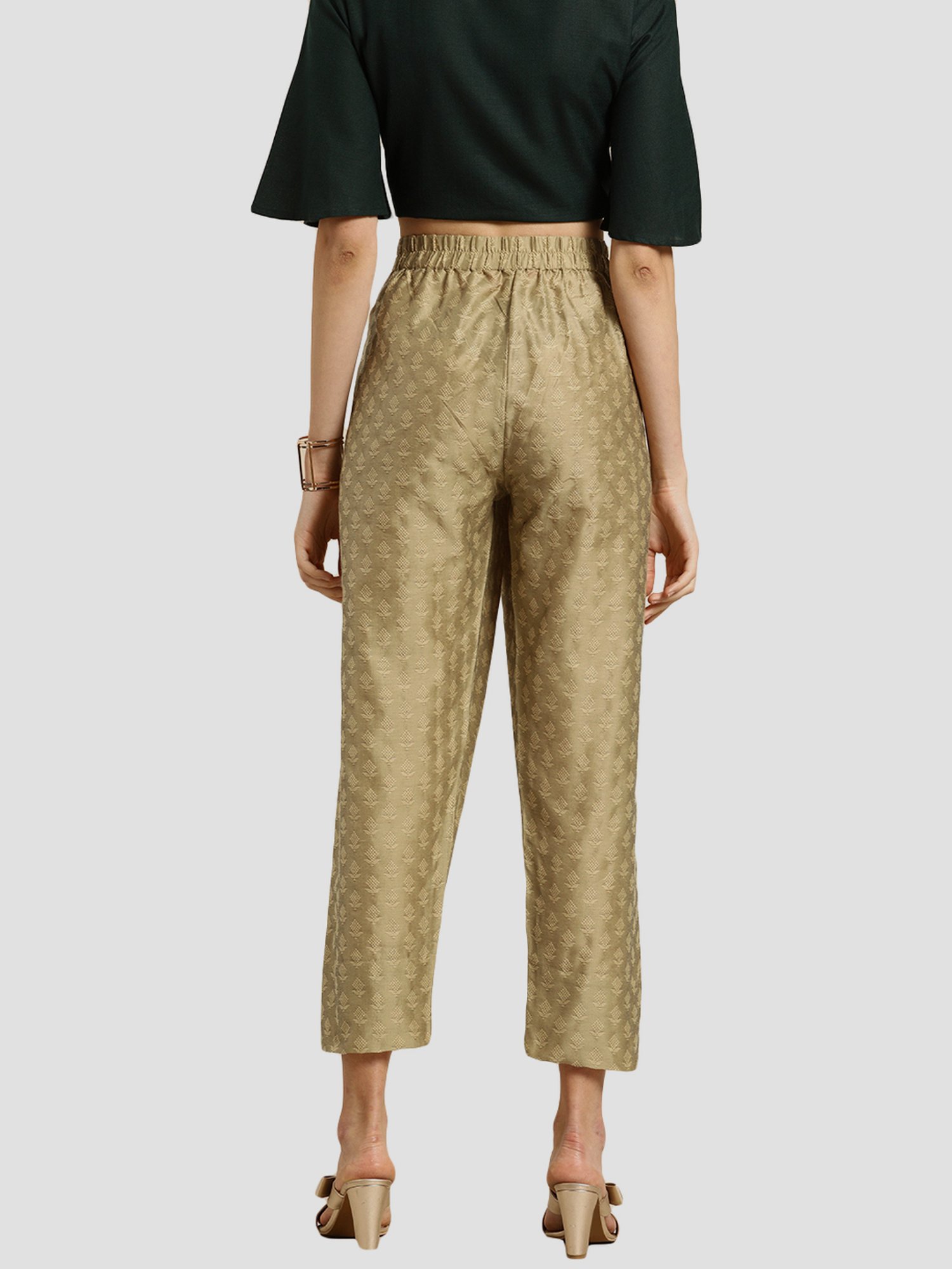 KSUT Golden Embroidered Pants