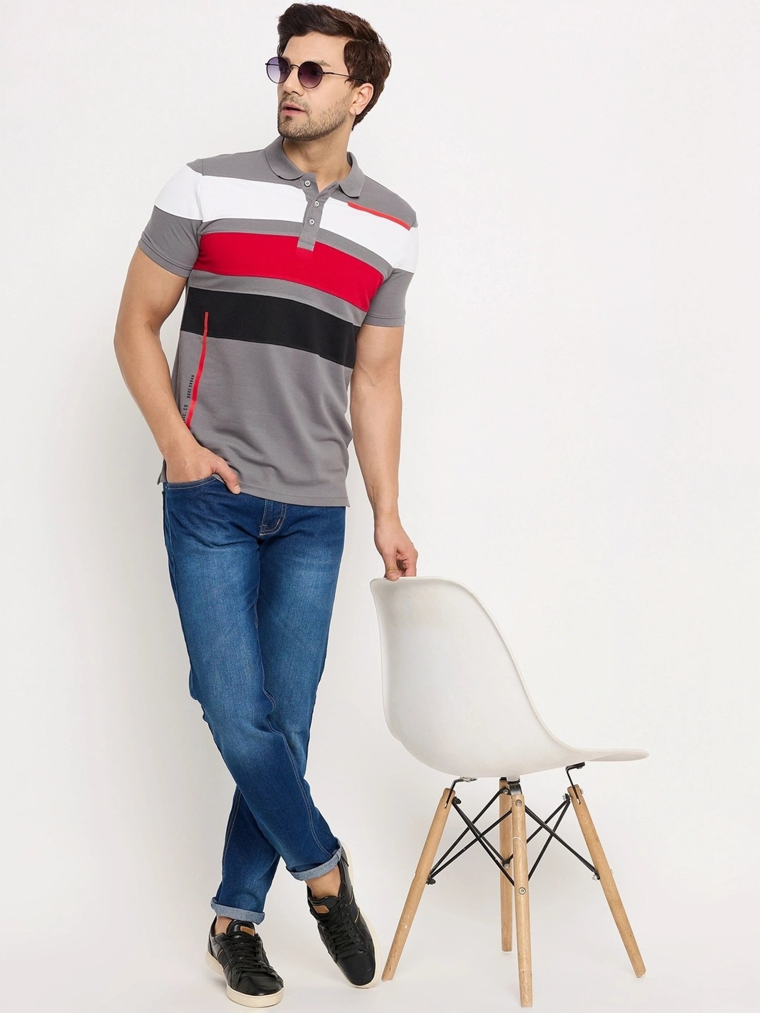 Duke Ash Slim Fit Striped Polo T-Shirt