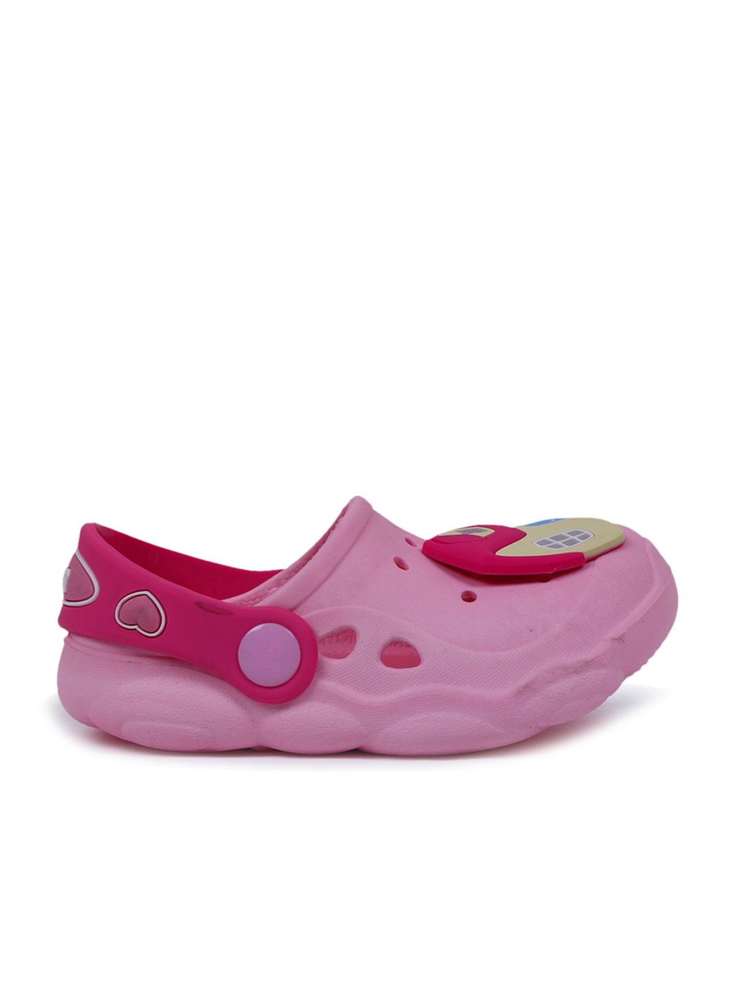 Passion Petals Kids Pink Back Strap Clogs