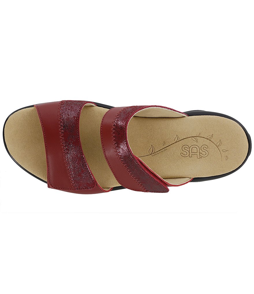 SAS Nudu Printed Leather Wedge Slides