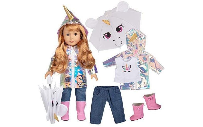 Dress Along Dolly Rainbow Unicorn Outfit for American Girl Doll