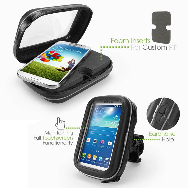 CELLET BIKE MOUNT UNIVERSAL HEAVY DUTY WEATHERPROOF ZIPPER POUCH FOR CELL PHONE