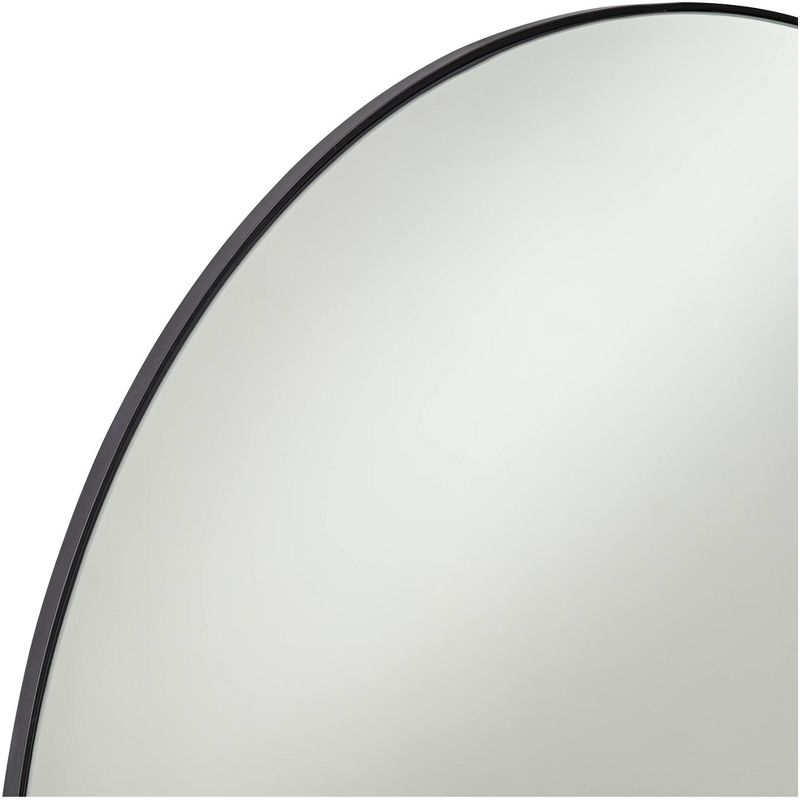 Noble Park Aryn Matte Black Metal 23 1/2" x 30" Oval Wall Mirror