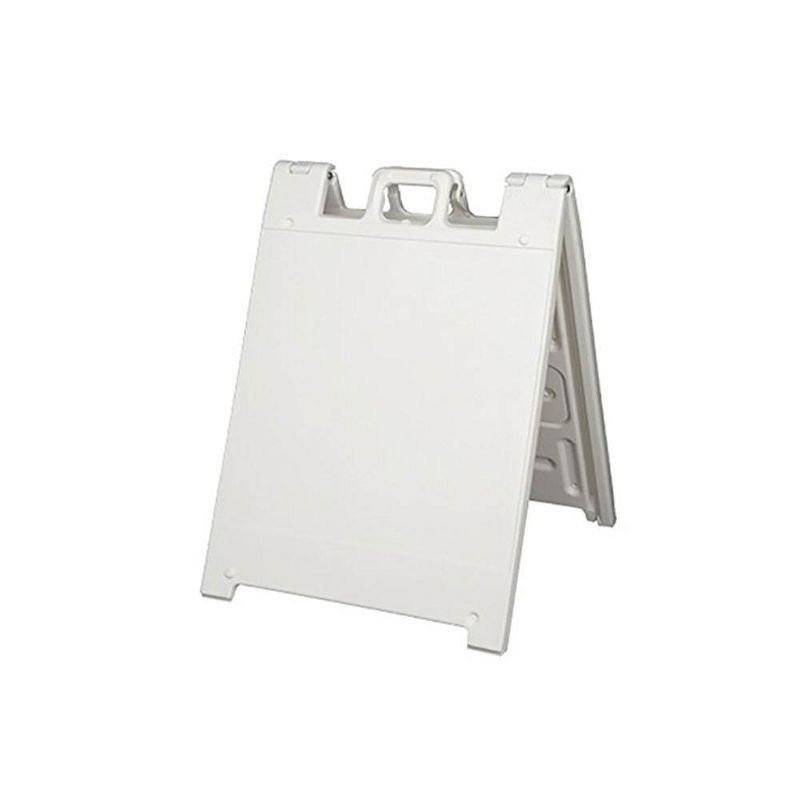 Plasticade Squarecade Portable Folding Double Sided Sidewalk Sign Stand, White