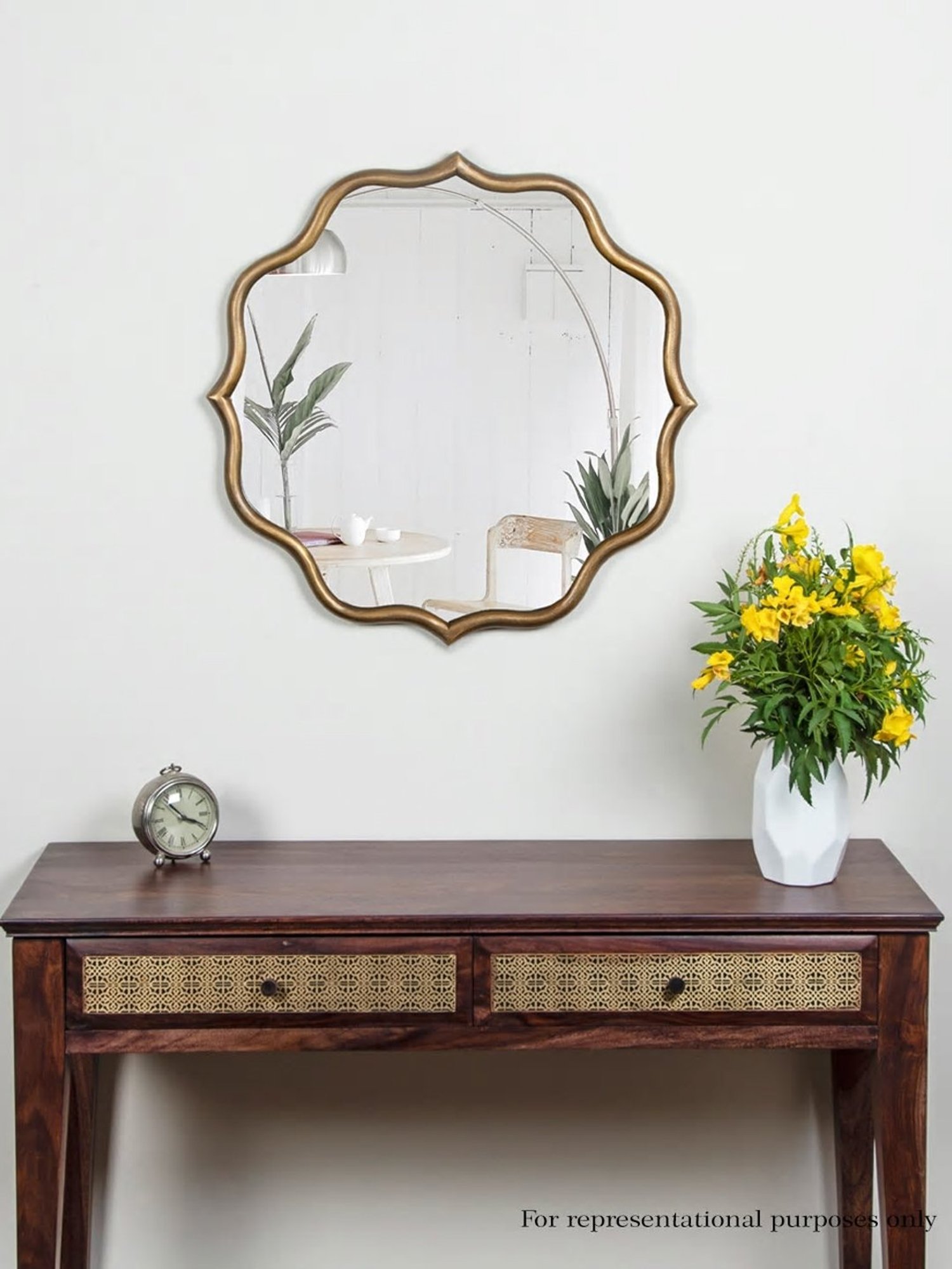 Fabindia Brown Aluminium Wall Mirror