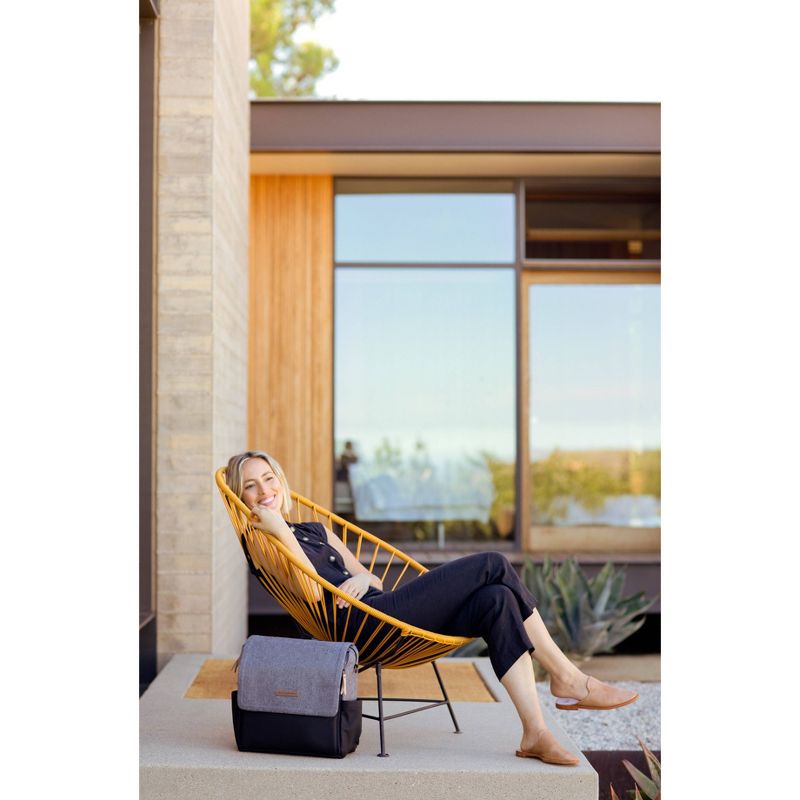 Petunia Pickle Bottom Boxy Diaper Bag - Graphite/ Black