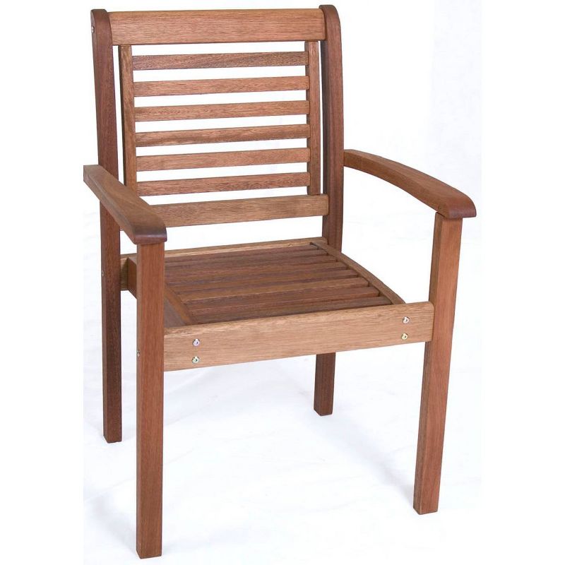 Milano 5pc Patio Eucalyptus Wood Round Dining Set - International Home Miami