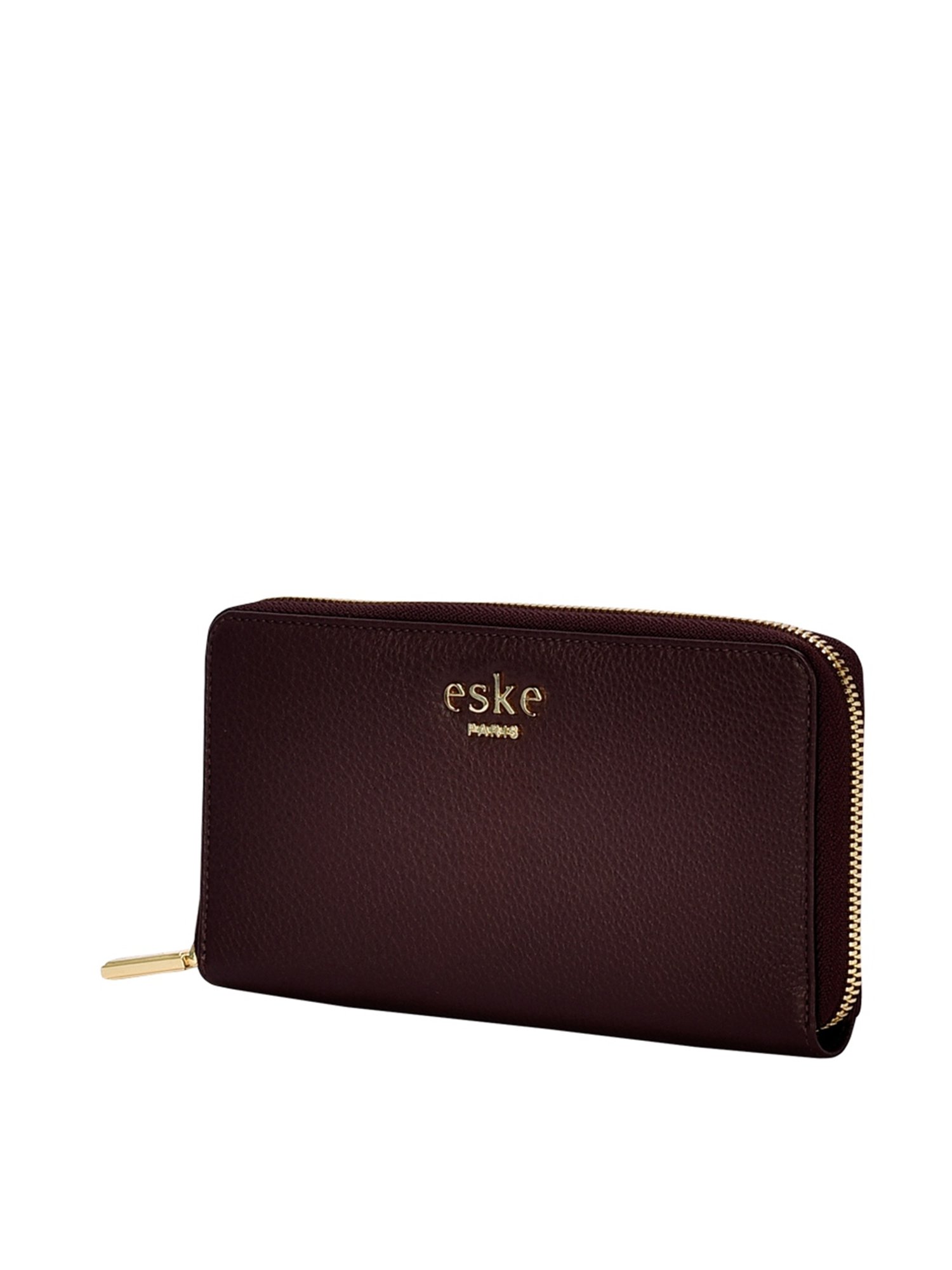 Eske Scala Maroon Solid Zip Around Wallet for Women