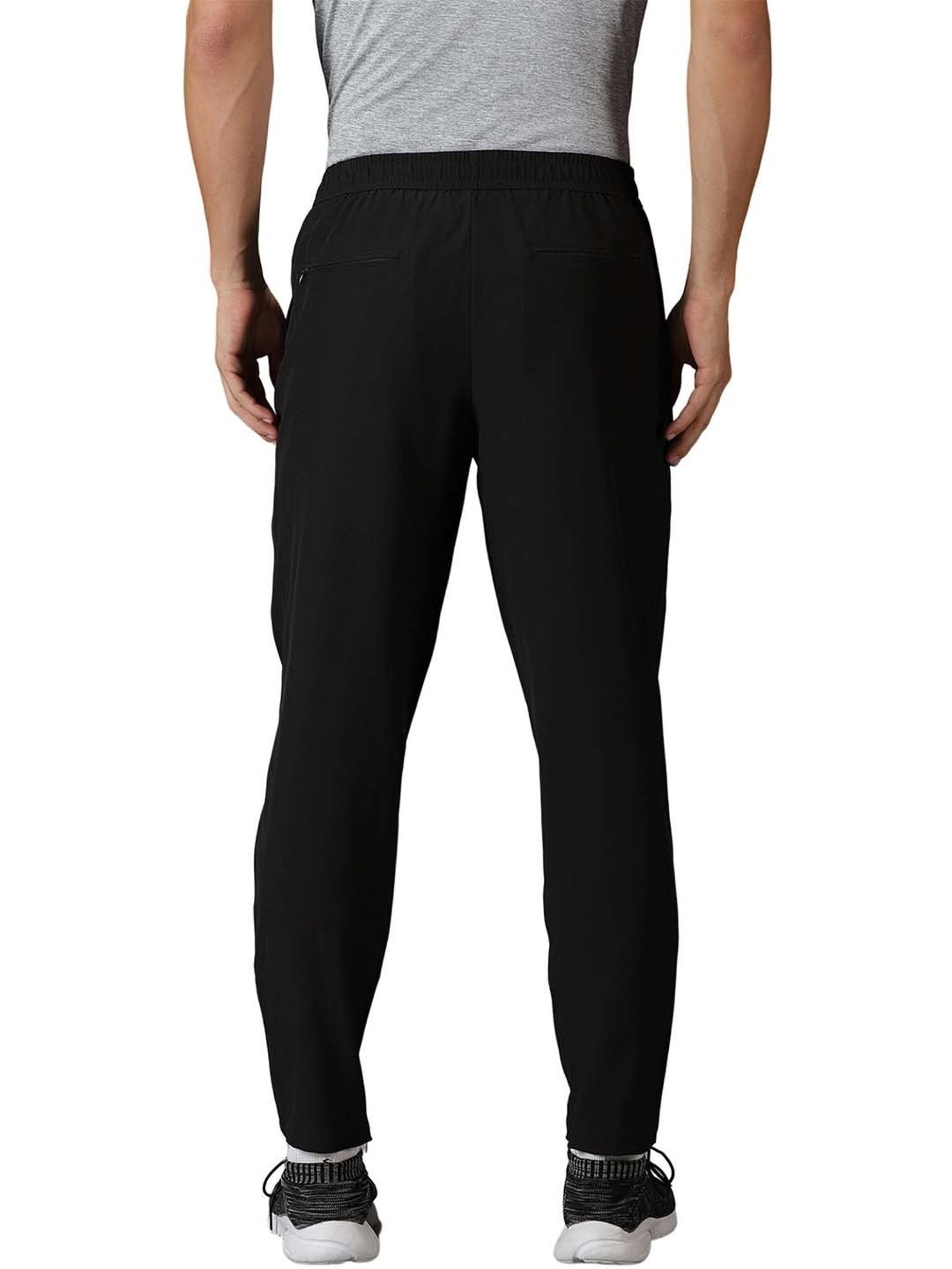 DOMIN8 Men Black Training Track Pants With Slant Pockets