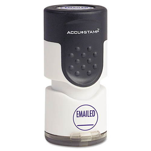 ACCUSTAMP 035655 Accustamp Pre-Inked Round Stamp with Microban, EMAILED, 5/8" dia, Blue