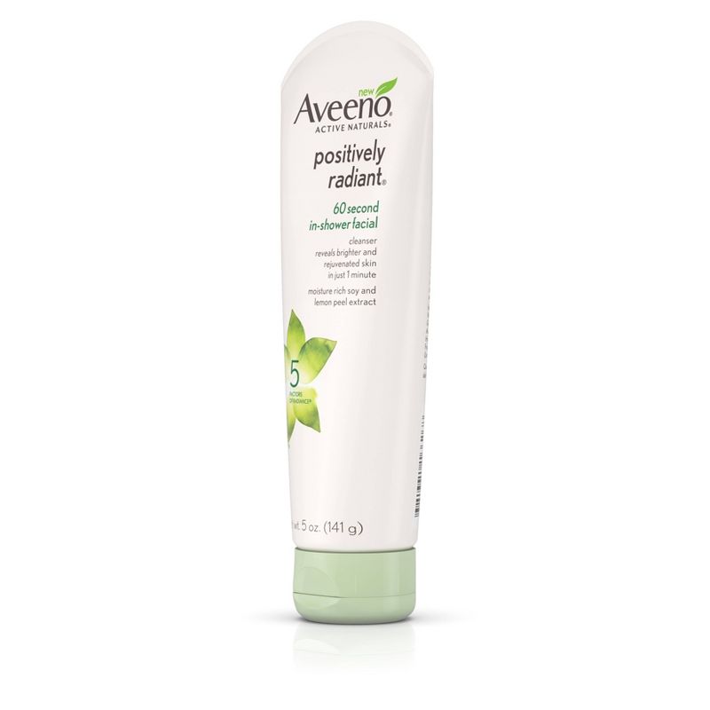 Aveeno Positively Radiant 60 Second Soy Extract Shower Facial Cleanser - 5oz