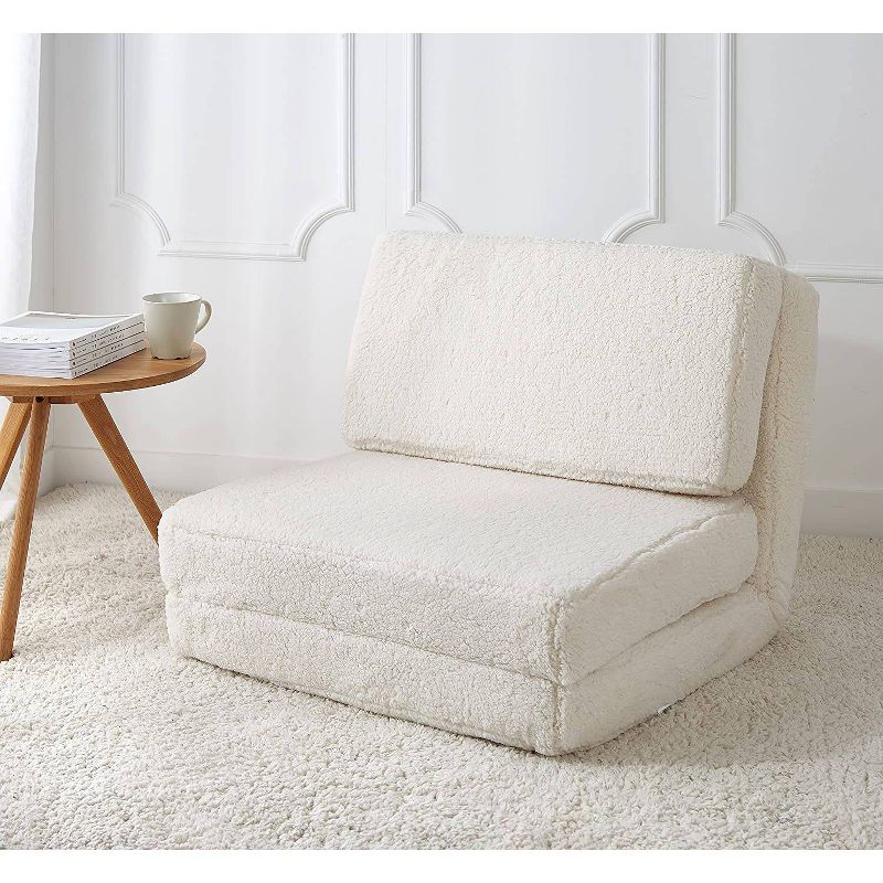 Sherpa Convertible Flip Lounge Chair Ivory - Urban Shop