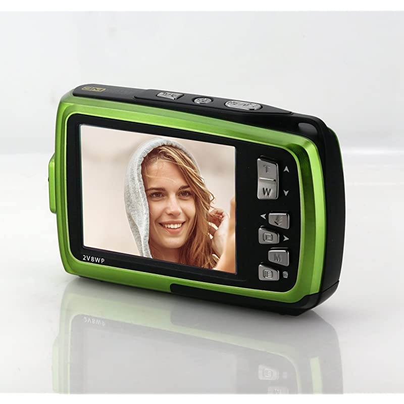 Duo2 2V8WP Dual Screen Shock & Waterproof Digital Camera (Green)