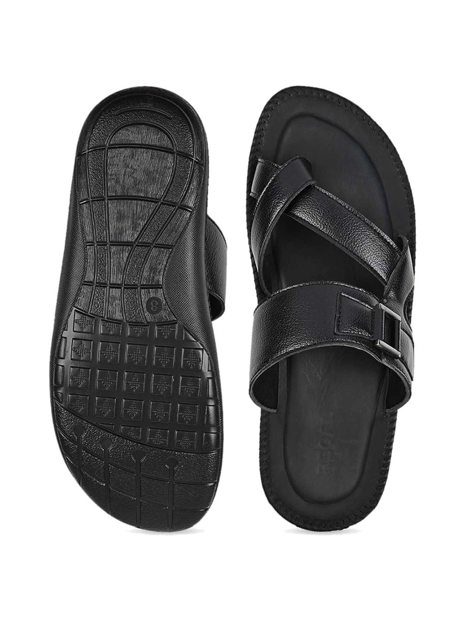 Regal Men's Black Toe Ring Sandals