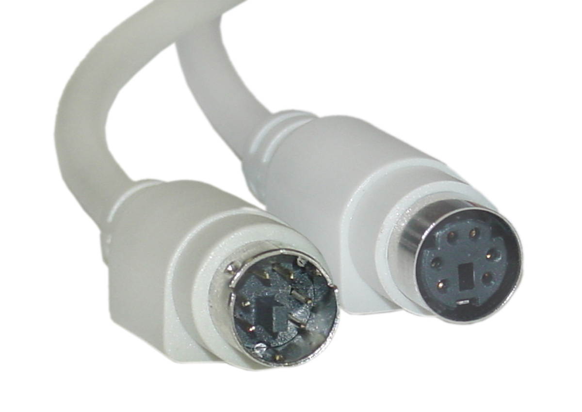 Cable Wholesale PS / 2 Extension Cable, Keyboard / Mouse, PS / 2 Male to PS / 2 Female, MiniDin6 Male to MiniDin6 Female, 6 Conductor, Straight, 25 foot