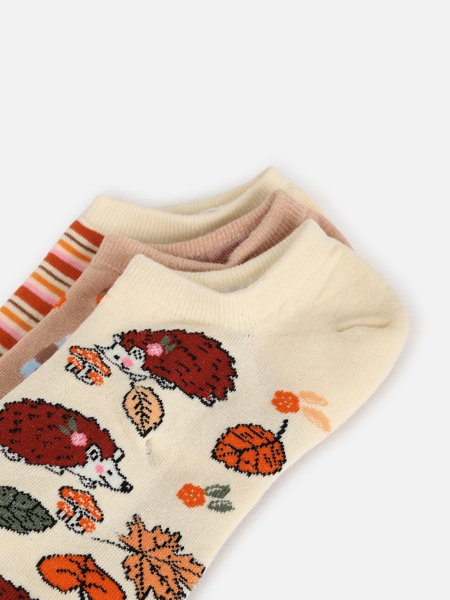 American Eagle Outfitters Beige Ankle Socks - Pack Of 3