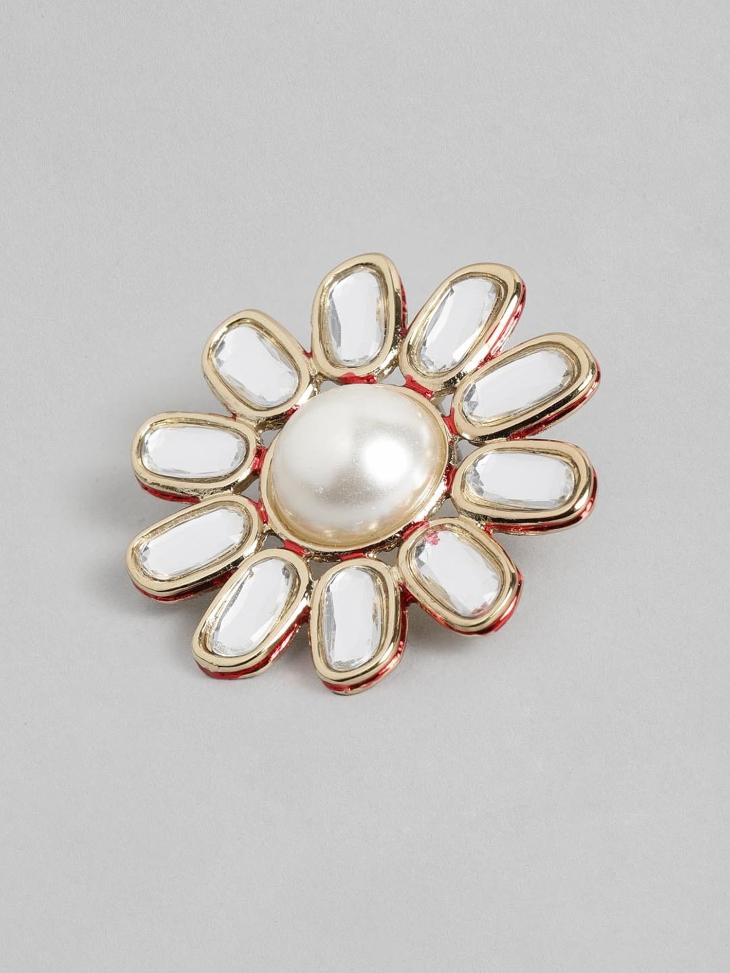 Estele Gold-Plated Kundan & Pearl Necklace Set for Women