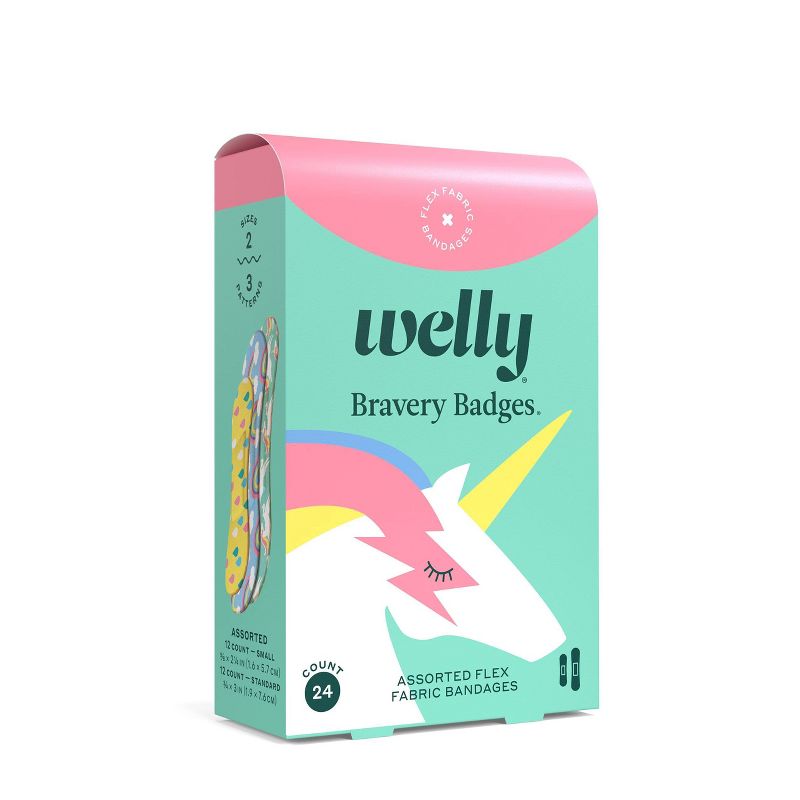 Welly Rainbow and Unicorn Flex Fabric Bandages Replenishment Pack - 24ct