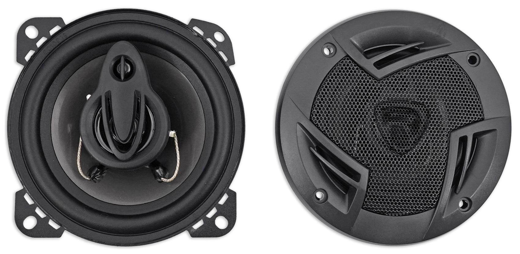 Pair Rockville RV4.3A 4" 3-Way Car Speakers 500 Watts / 70w RMS CEA Rated Total